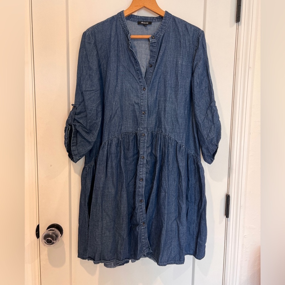 Madewell Denim Button-Front Mini Shirtdress